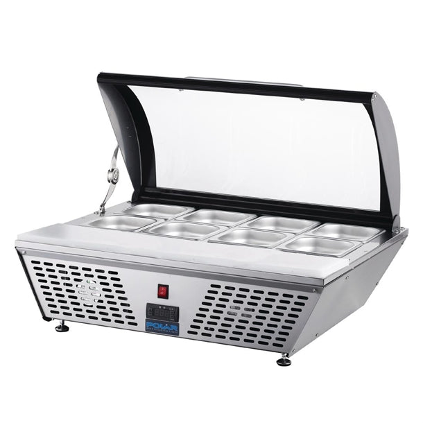 Polar G-Series Energy Efficient Countertop Prep Fridge 4x GN 1/3 - 105W. Width: 767mm. Capacity: 4x 1/3 GN Pans (sold separately)