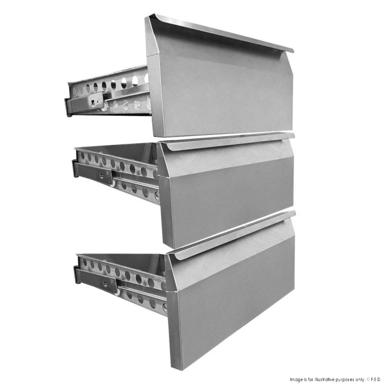 Thermaster Optional Set 3 Drawers for Solid Door Units - GN-3DRAWER