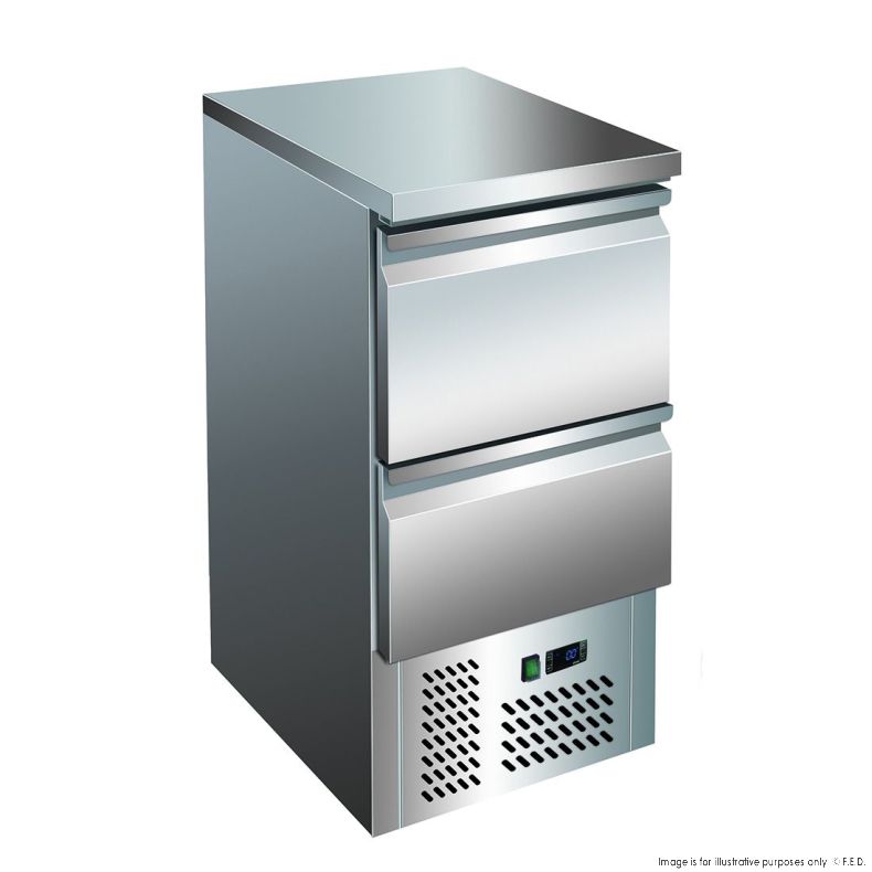 Thermaster GNS400-2D 2 Drawers SS Compact Workbench Fridge 109L 438mmW