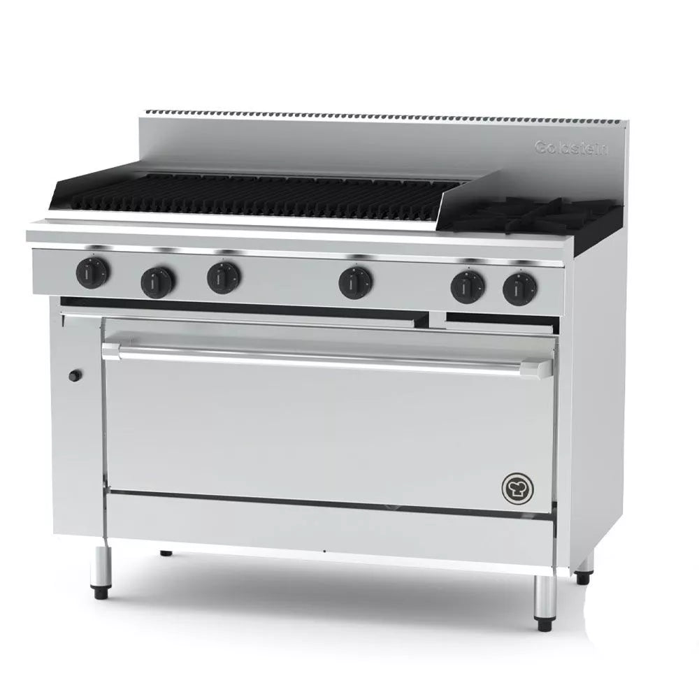 Goldstein PFC36Q240E-X- 2 Burners with 914mm Chargrill & 1005mm Electric Convection Oven
