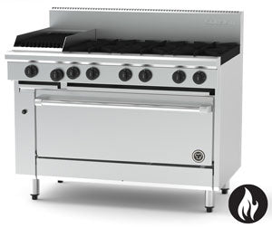 Goldstein PFC12Q640E-X- 6 Burners with 305mm Chargrill & 1005mm Electric Convection Oven
