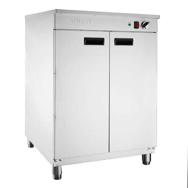 Apuro Double Door Plate Warmer - 1kW | Width: 600mm. | 100 Plate Capacity