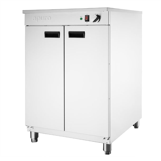 Apuro Double Door Plate Warmer - 1kW | Width: 600mm. | 100 Plate Capacity