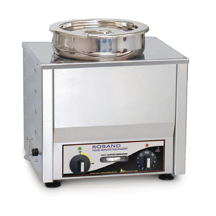 Roband  BM1E Bain marie, fits one 1/2 size pan, 1 x 200 mm round (7.25L) pot & lid included (670Watts; 2.9Amps)