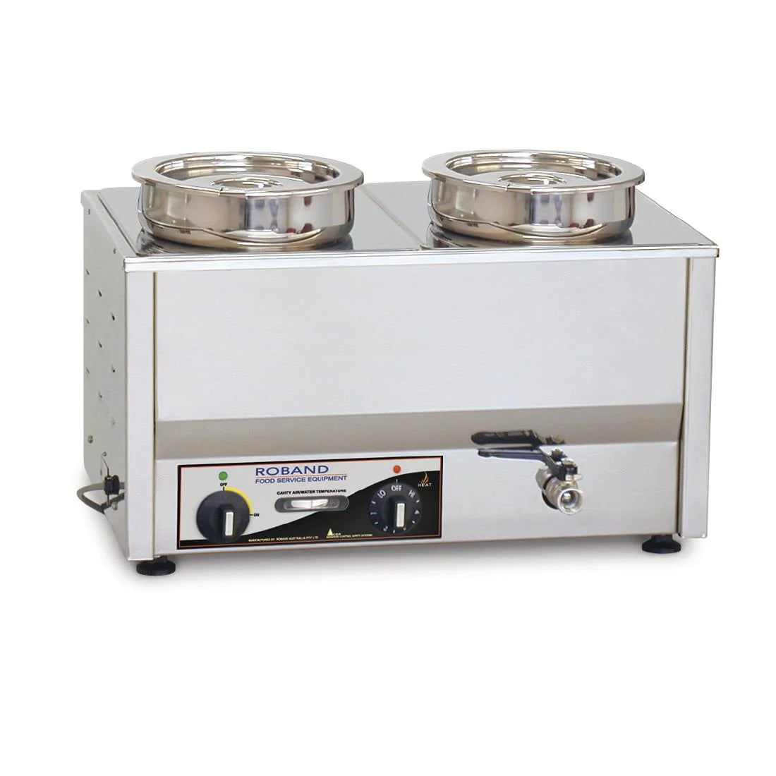 Roband BM2E Counter Top Bain Marie - 2 x 200 mm round (7.25 L) pots & lids