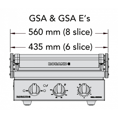 Roband GSA810SE 8 Slice Grill Station, Smooth Plates, Electric Time
