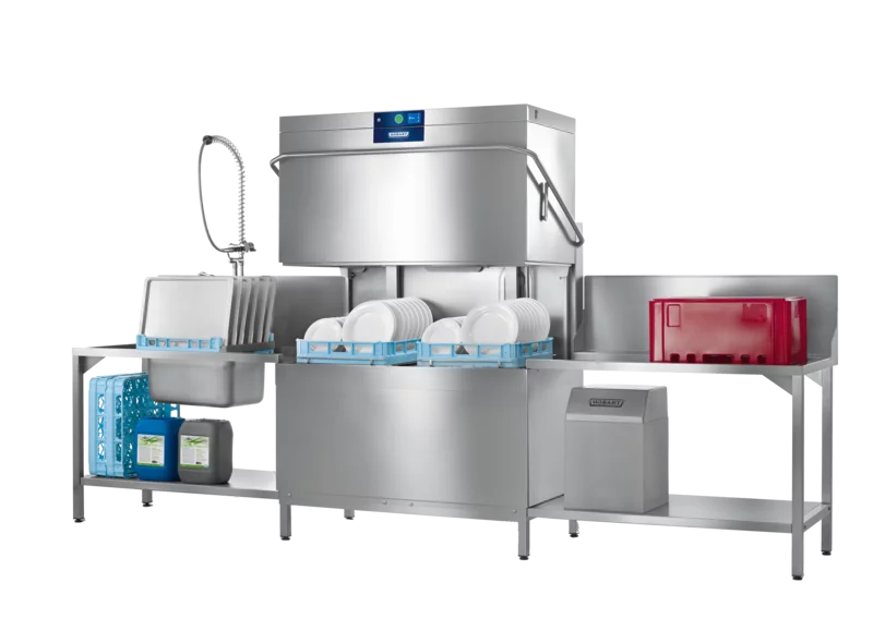 Hobart AMXT-VHL PROFI GLASS AND DISHWASHER DOUBLE RACK with VAPOSTOP and AUTO HOOD LIFT