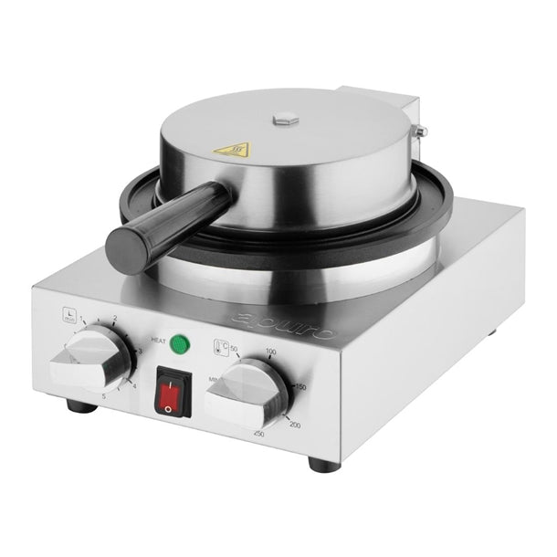 Apuro Round Belgian Waffle Maker - 1kW. Makes up to 30x 180mm diameter waffles/hr