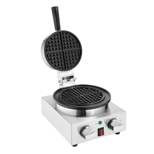 Apuro Round Belgian Waffle Maker - 1kW. Makes up to 30x 180mm diameter waffles/hr