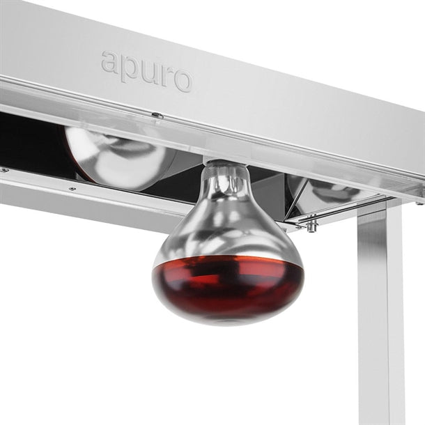 Apuro Food Warmer with Gantry 3x GN 1/1 - 1.5kW. 3 lamps. Holds 3x 1/1GN