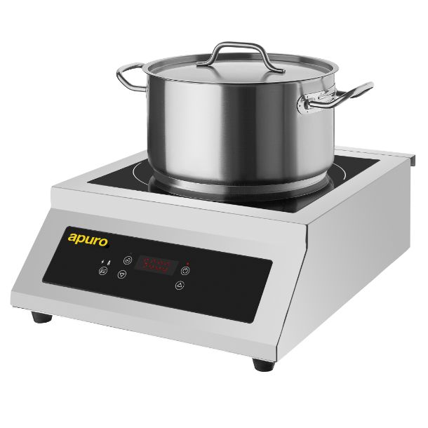 Apuro Heavy Duty Induction Hob 5kW - 5kW. For pans up to 320mm. Hardwired