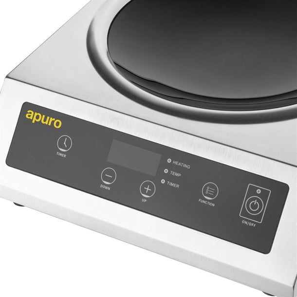 Apuro Induction Wok 3kW - 3kW. Single zone. Width: 340mm.