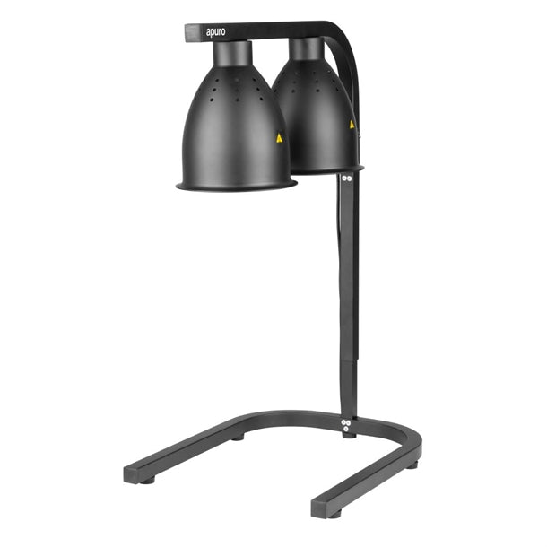 Apuro Infrared Food Warmer Matt Black - 500W. Fits 1/1GN