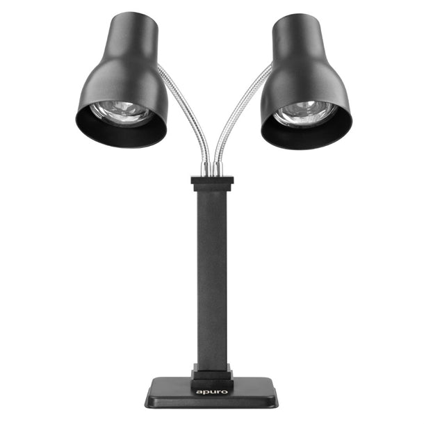 Apuro Double Heat Lamp Carving Station Matt Black 2x250W - 2x250W. Height: 660mm