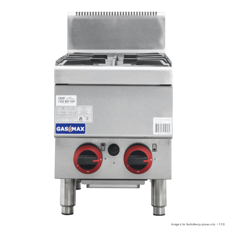 GasMax JUS-TR-2BLPG GASMAX Benchtop LPG 2 Burner Cooktop with Splashback