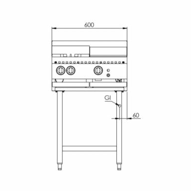 B+S K+ Combination Two Burners & 300mm Grill Plate KBT-SB2-GRP3
