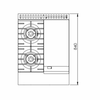 B+S K+ Combination Two Burners & 300mm Grill Plate KBT-SB2-GRP3