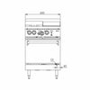 B+S K+ Oven with two open burners and 300mm Grill Plate KOV-SB2-GRP3