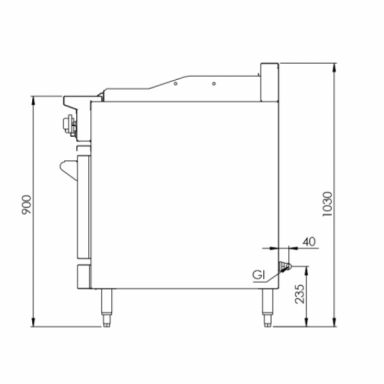 B+S K+ Oven with two open burners and 300mm Grill Plate KOV-SB2-GRP3
