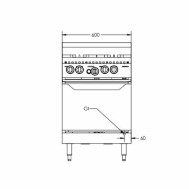 B+S K+ Four Burner with Oven KOV-SB4