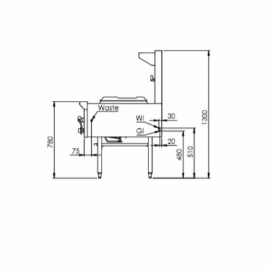 B+S Black BAWBT-SB2R - 2 Burner Boiling Top Right Side Wok Attachment