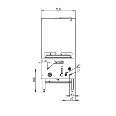 B+S K+ Single Hole Waterless Stock Pot UFWWSPK-1