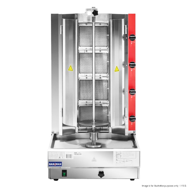 GasMax Semi-automatic 4 Burner NG Kebab Machine KB-4 - Catering Sale