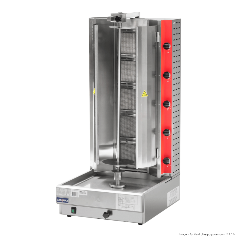 Gasmax Semi-automatic 5 Burner LPG Kebab Machine - KB-5LPG - Catering Sale