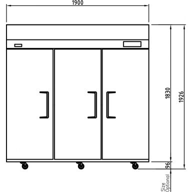 Turbo Air KF65-3-N(HC) Three Door Top Mount Freezer 1876L