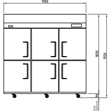 Turbo Air KF65-6-N(HC) Upright Six Half Door Freezer 1868L