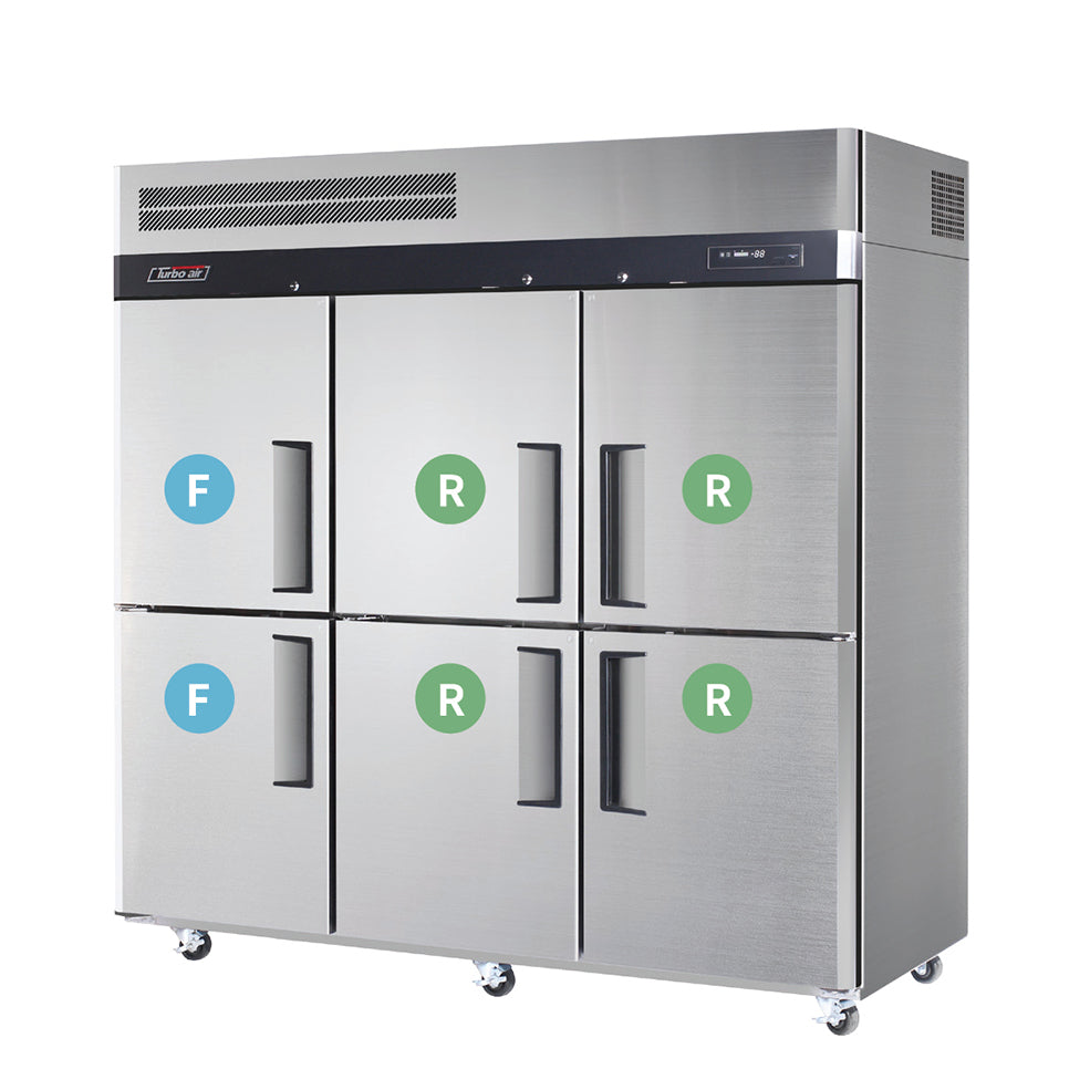 Turbo Air KRF65-6-N(HC) Upright Six Half Door Dual Temp