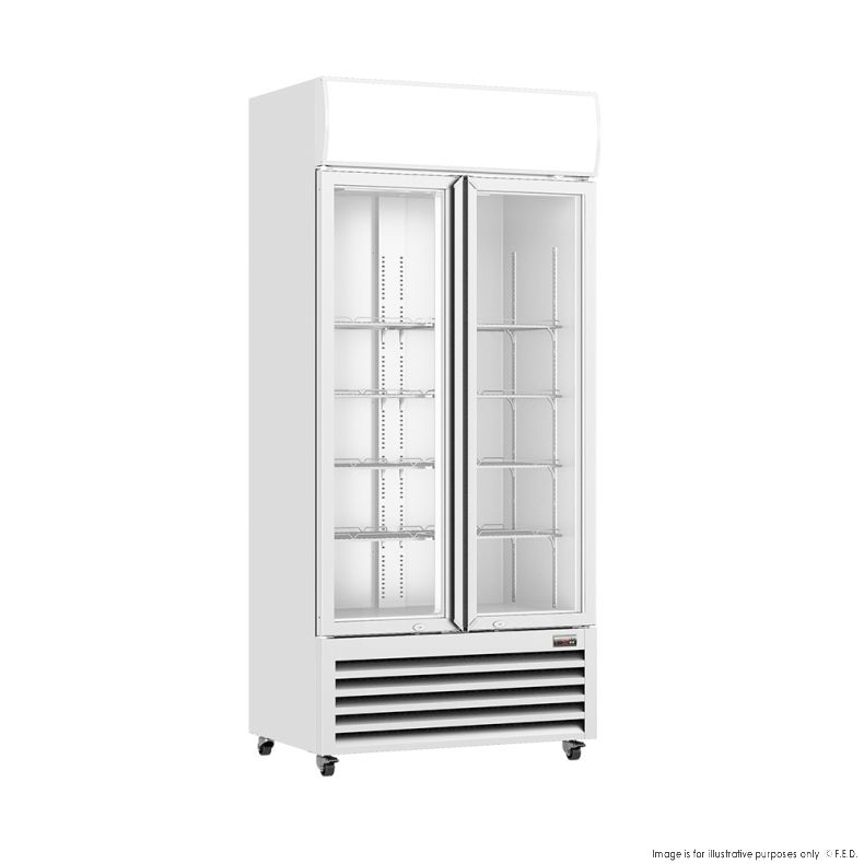Thermaster Double Glass Door Colourbond Upright Drink Fridge - LG-580P