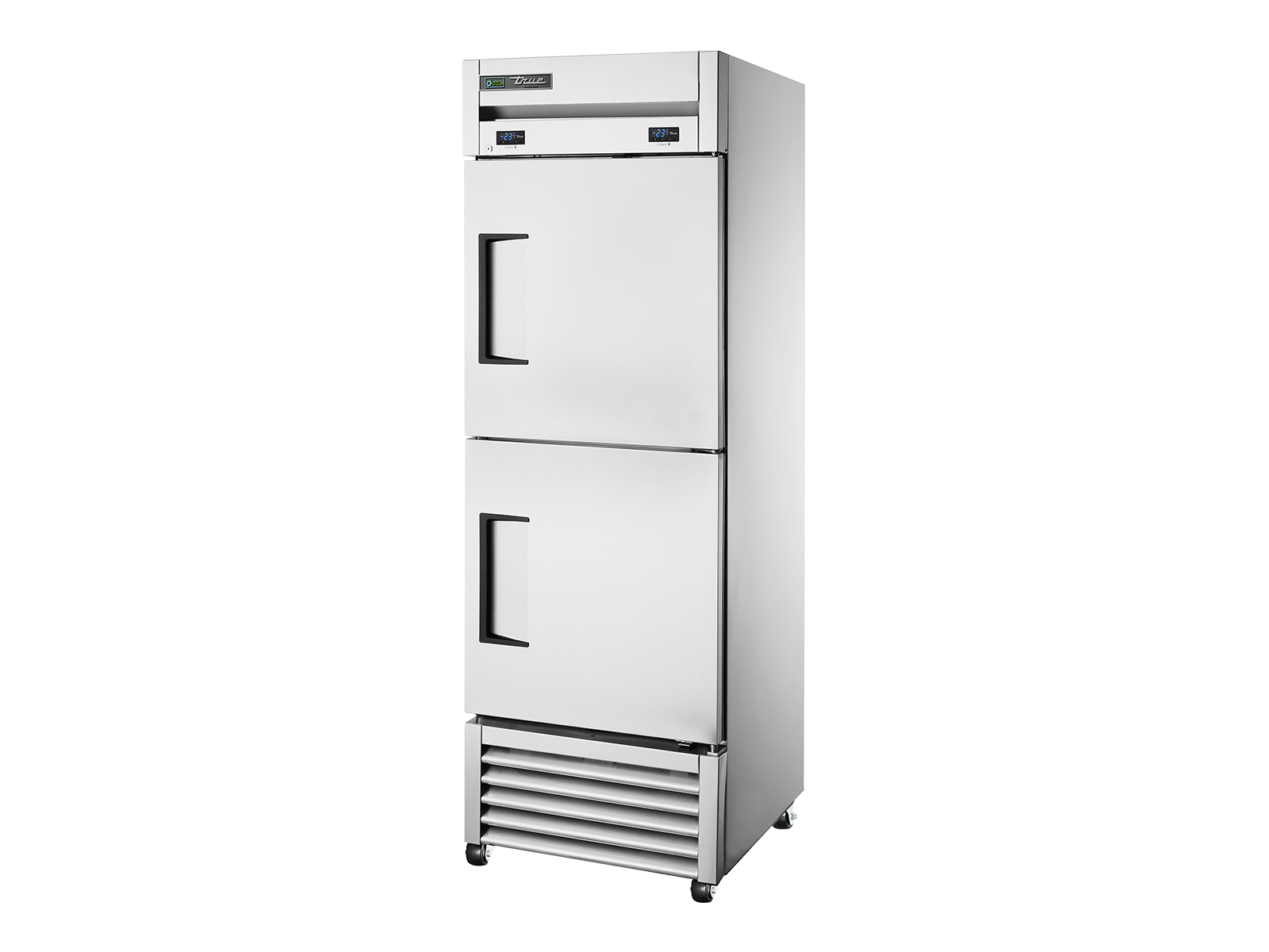 True - Upright Foodservice "Dual" Freezer, 2 Half Solid Swing Doors