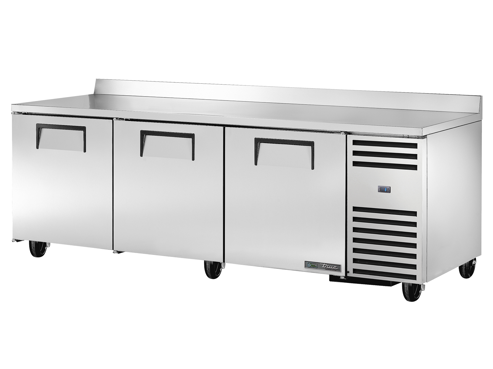 True - Deep Worktop Counter Refrigerator, 3 Solid Swing Doors
