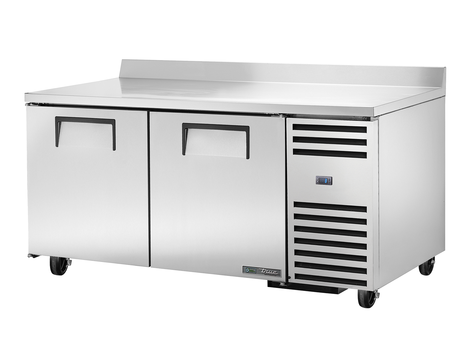 True - Deep Worktop Counter Refrigerator, 2 Solid Swing Doors