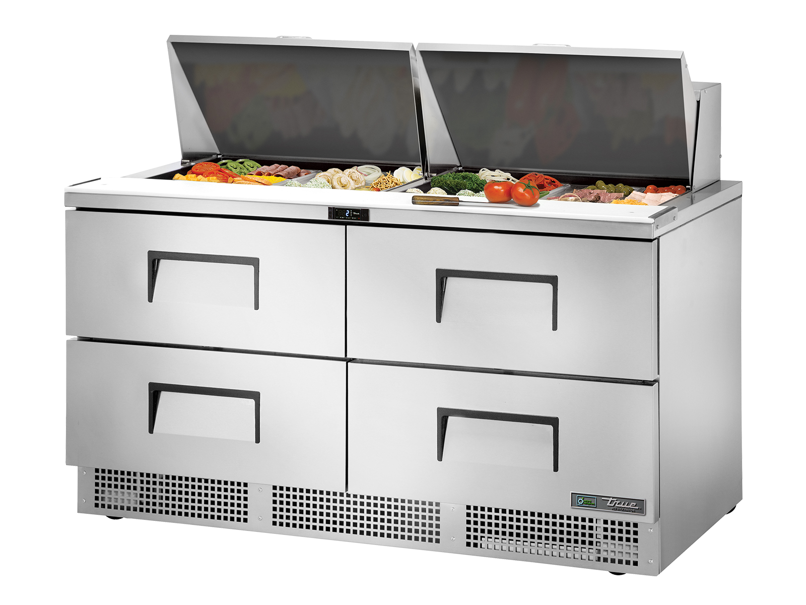 True - Prep Table, 24x 1/6 Top Pans, 4 Drawers