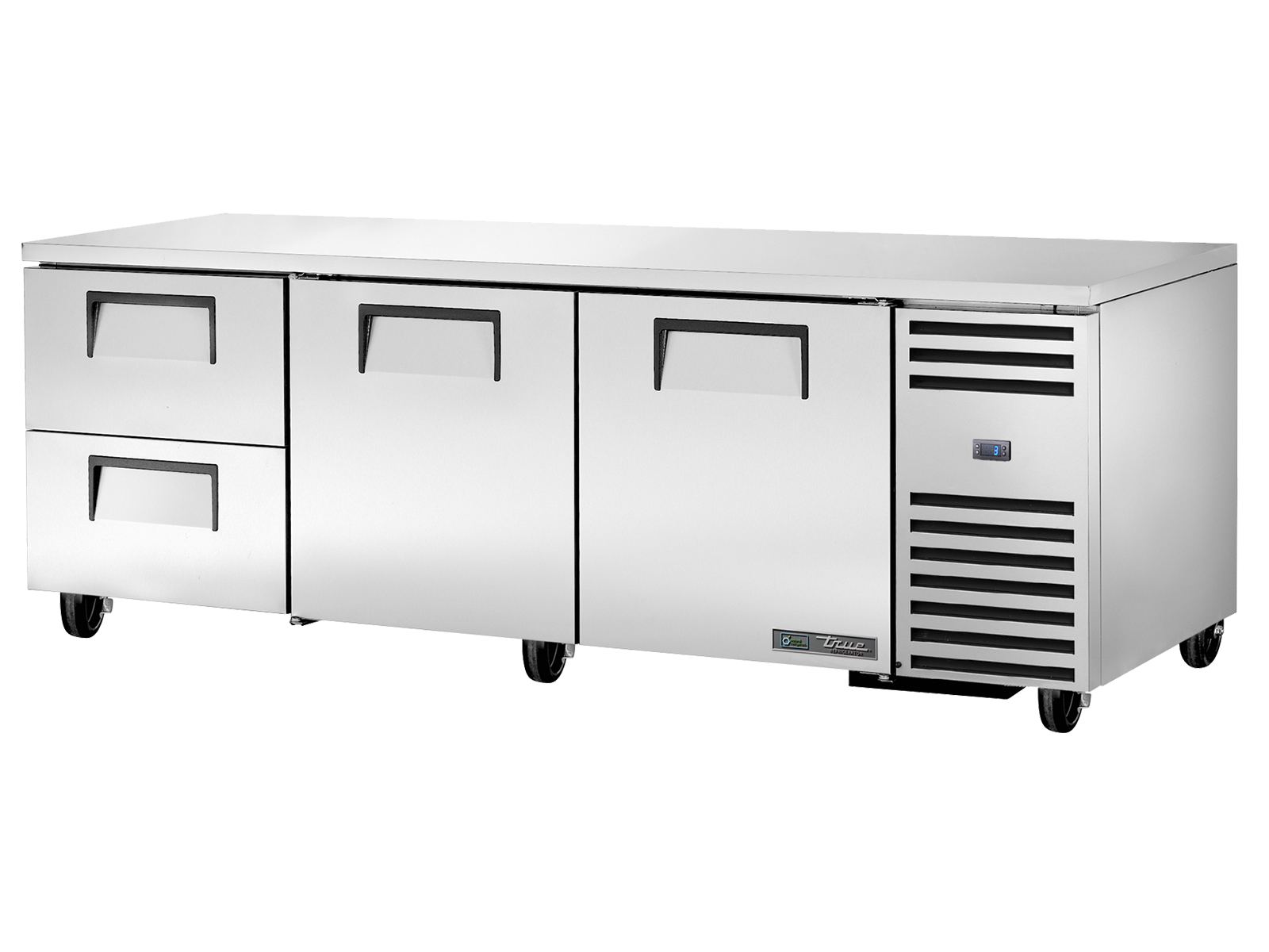 True - Deep Undercounter Refrigerator, 2 Drawers + 2 Solid Swing Doors