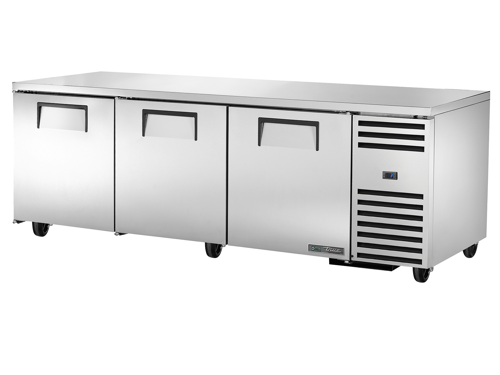 True - Deep Undercounter Refrigerator, 3 Solid Swing Doors