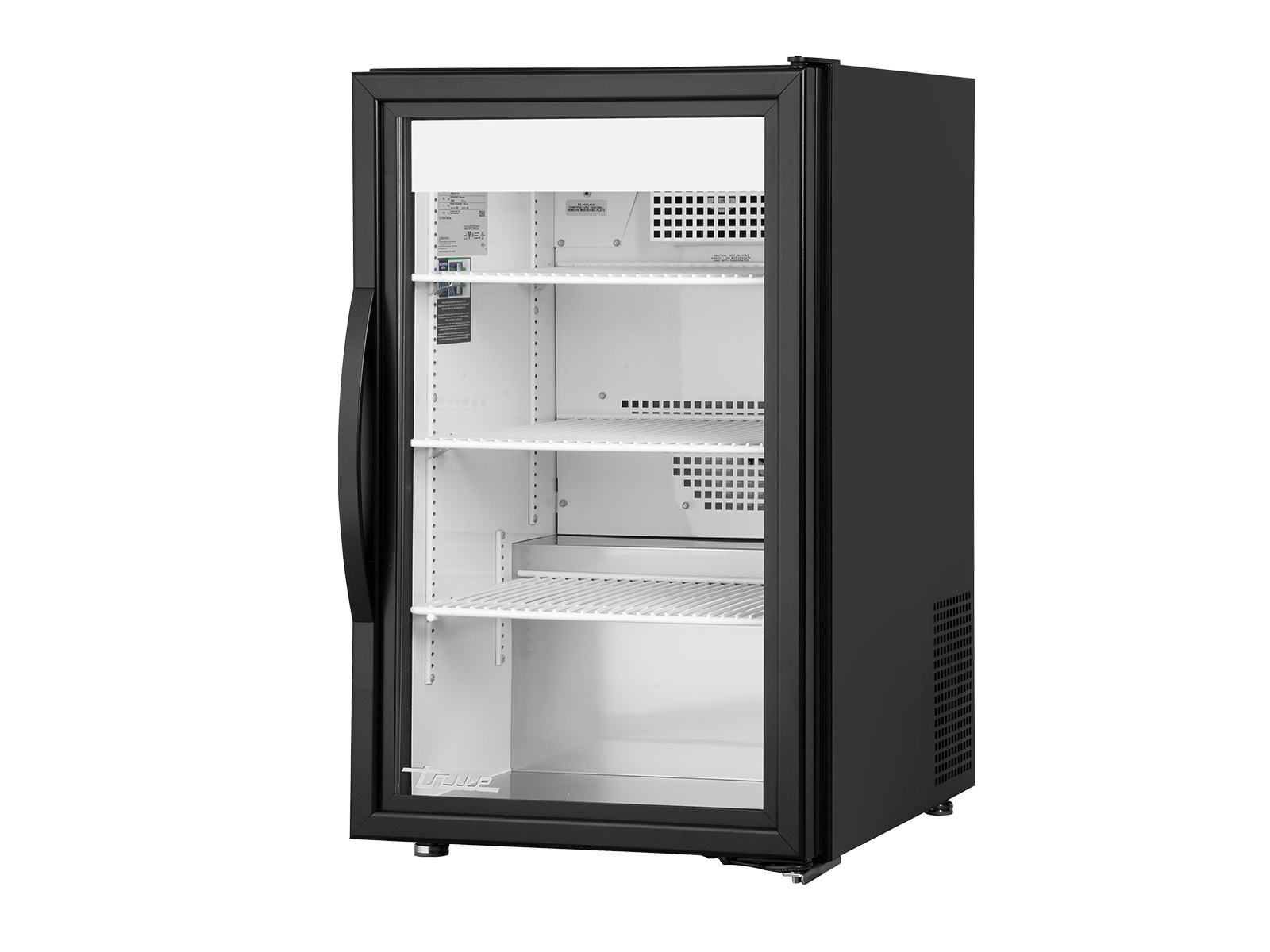 True - Counter-Top Retail Merchandiser Refrigerator, 1 Glass Swing Door