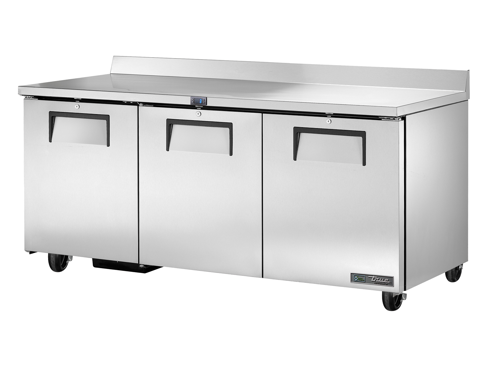 True - Worktop Counter Refrigerator, 3 Solid Swing Doors