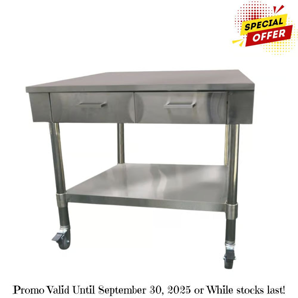 Modular Systems Work bench with 2 drawers and undershelf - SWBD7-2