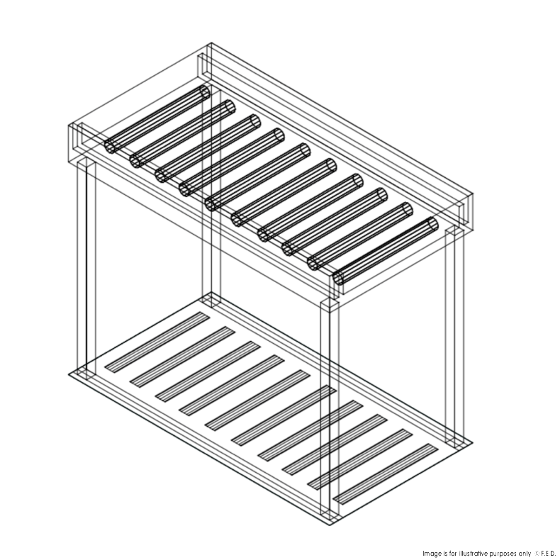 Fagor MR2C Stainless Steel Rolling Table for 2 Baskets
