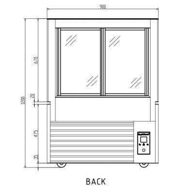 Anvil NDHV3730 900mm Square Glass 3 Tier Hot Display