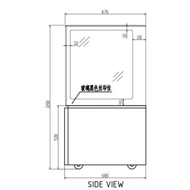 Anvil NDHV3730 900mm Square Glass 3 Tier Hot Display