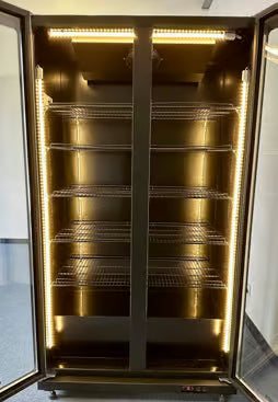 Exquisite DC700 - 2 Glass Doors Upright Display Fridge - Black Colour