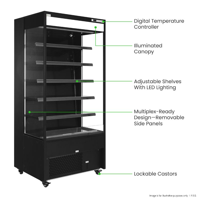 Thermaster Supermarket Open Beverage Display - OC-915B - Catering Sale