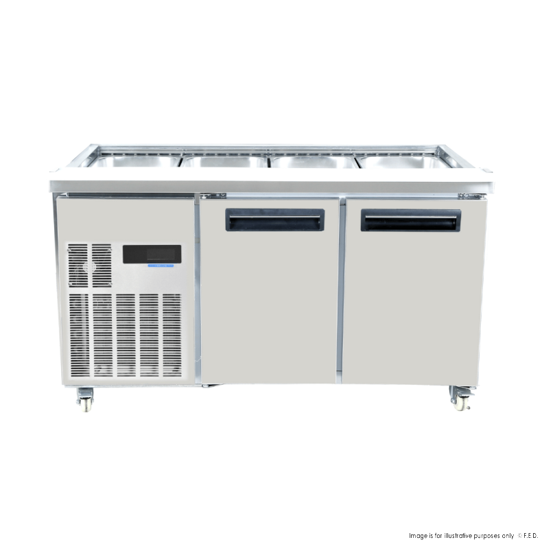 Thermaster Two Door Cold Bench Salad Station 4x1/1 GN Pans PG150FA-XB - Catering Sale