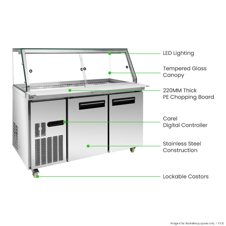 Thermaster Cold Salad & Noodle Bar 4x1/1 GN Pans PG150FA-XG - Catering Sale