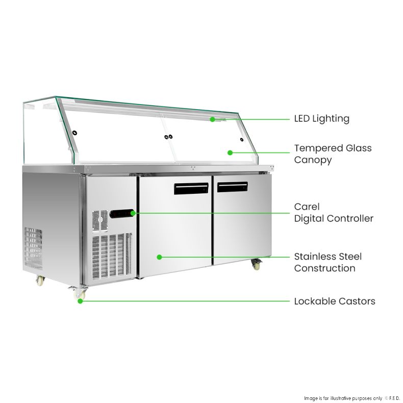 Thermaster Cold Salad & Noodle Bar 5x1/1 GN Pans - PG180FA-XG - Catering Sale