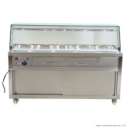 Thermaster PG180FE-YG Heated Bain Marie Hot Food Display with Glass top